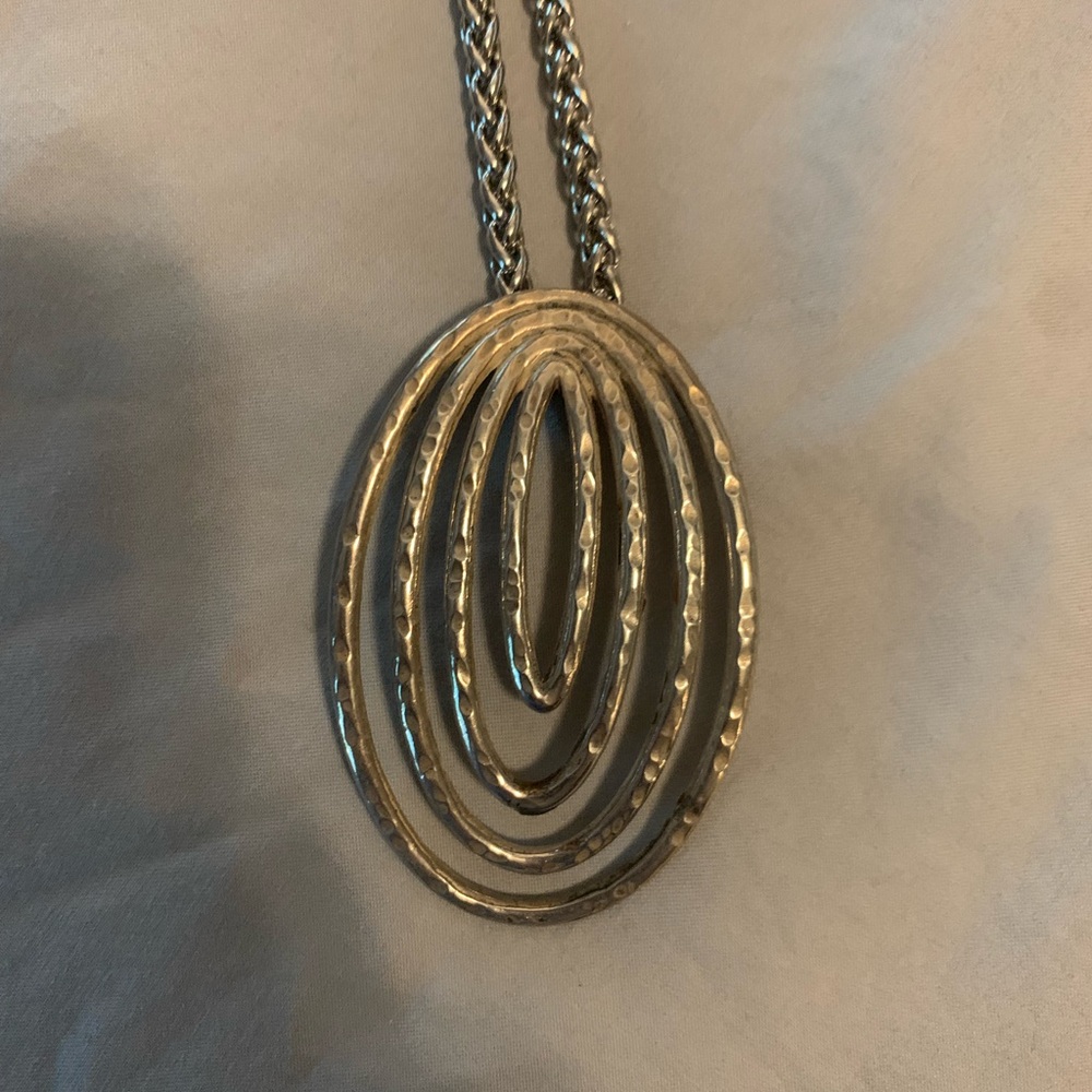 Vintage necklace, brushed silver necklace, vintage jewelry, bold look!
